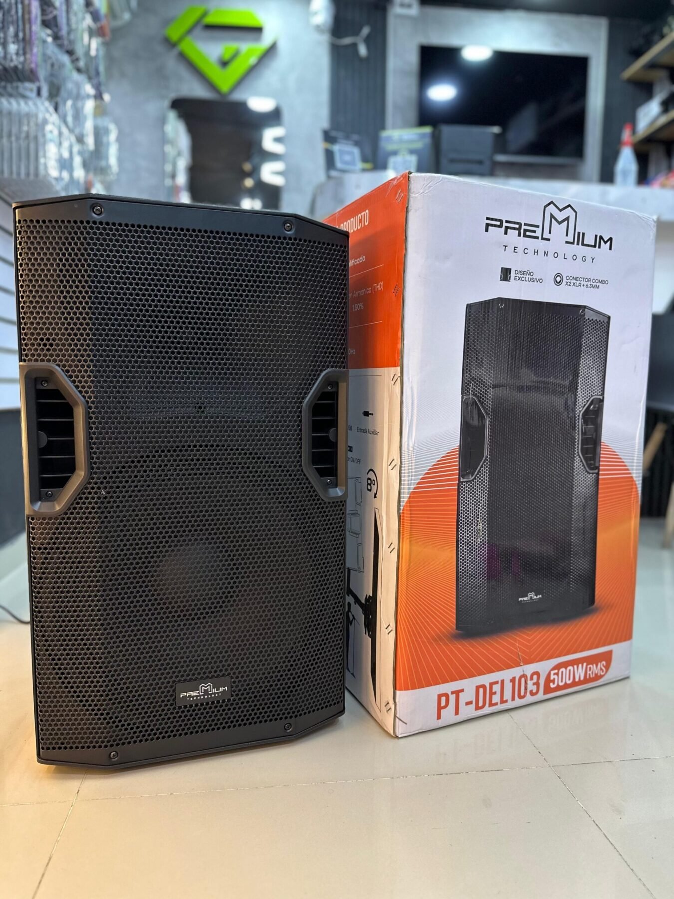 Parlante Premium PT-DEL 103 Sonido Profesional 15” – 500W RMS con Bluetooth y DSP